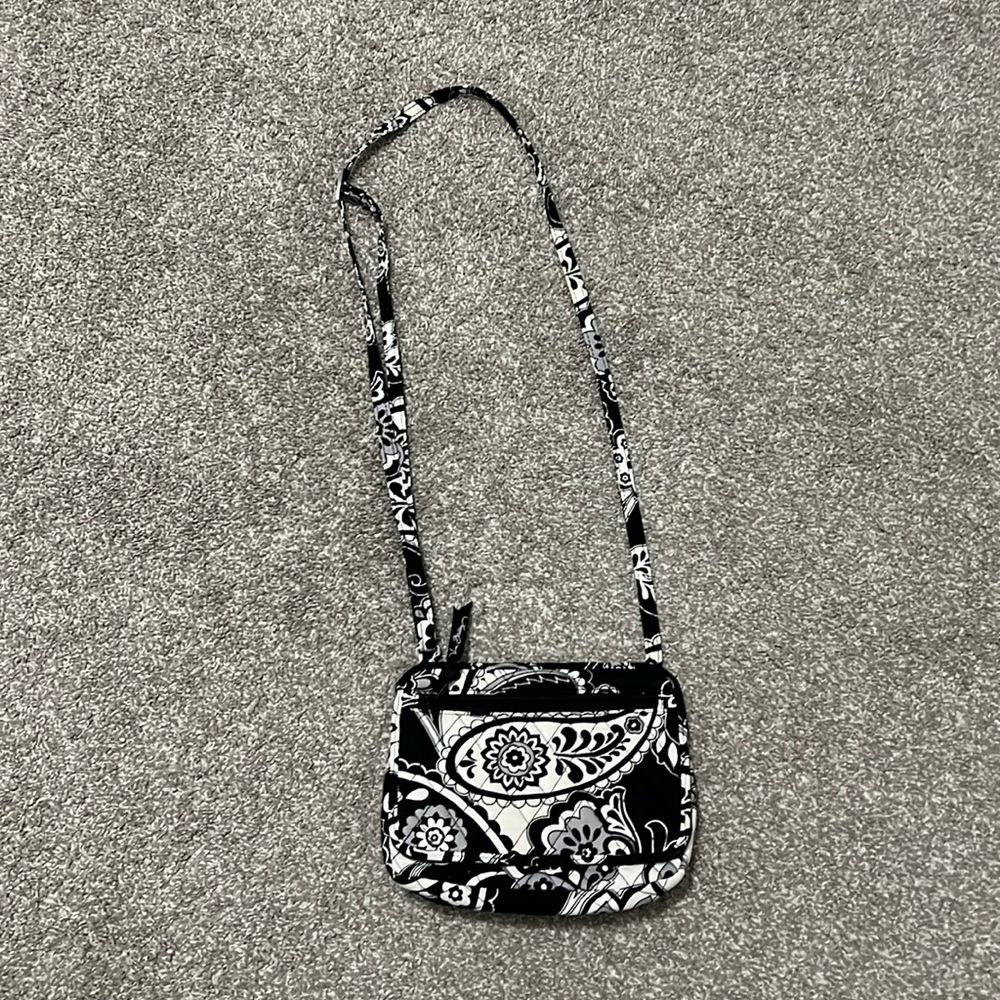 Vera Bradley black and white mini crossbody